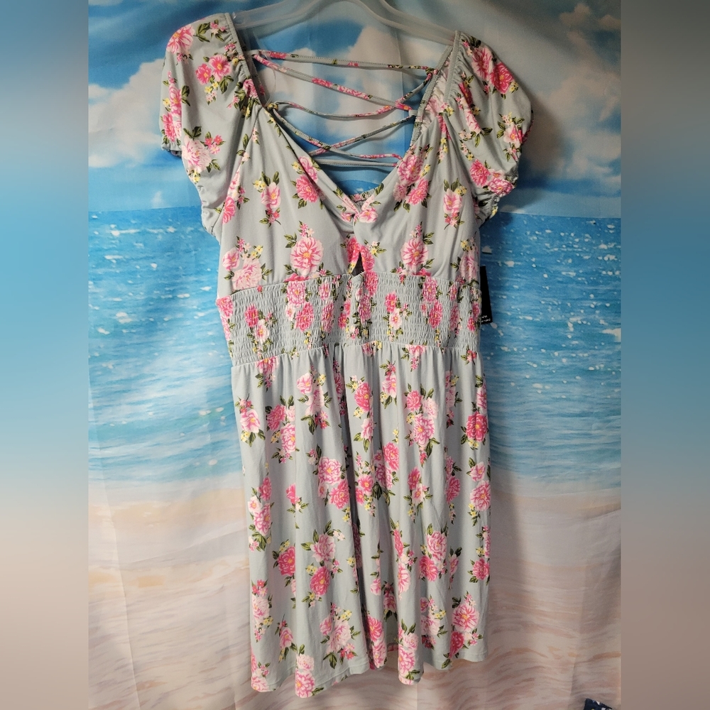 NO boundaries NWT Smocked Waist Dress Jade Delight Size XXL 19